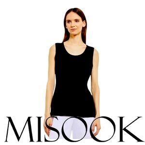 MISOOK | Double Scoop Neck Knit Tank Top Sleeveless Shirt Top Blouse Shell Layer
